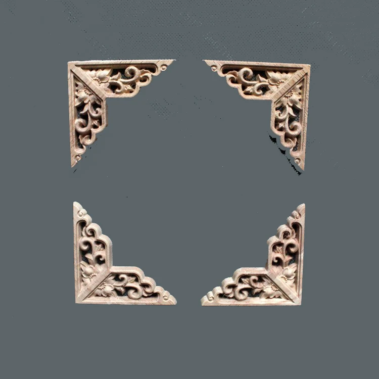 

Wholesale Exquisite Classic Rubber Wood Carved Applique Retro Furniture Craft Decor Vintage Home Decoration Accessories