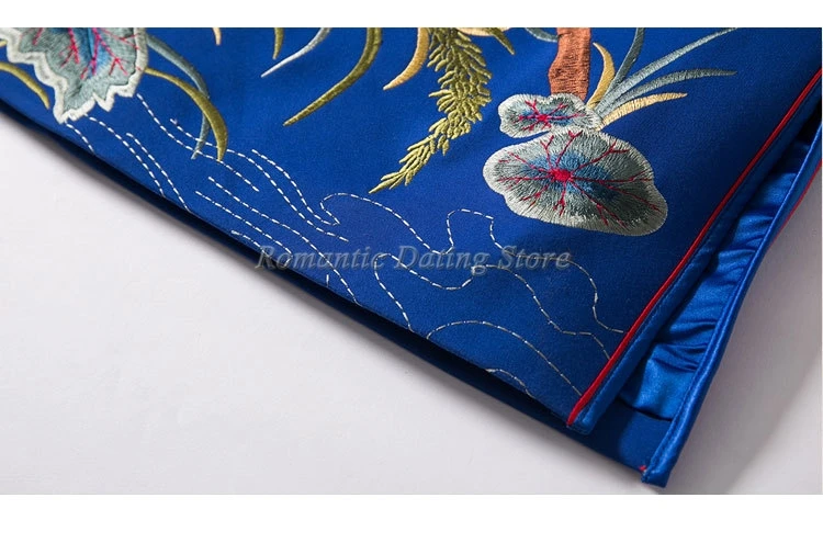 Низкая LUV Высокое качество Новые осенние и зимние женские вышитые свободные cheongsam