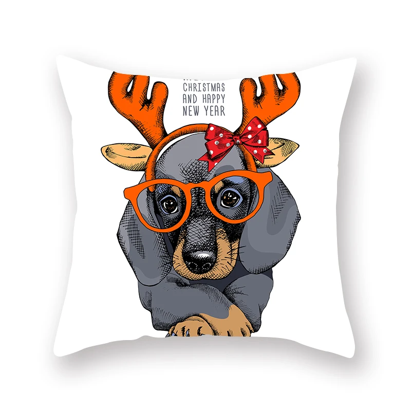 Наволочка Parkshin Cartoon Cushion Cover Decorative Home Textiles Dog Throw Pillow Cases 45*45cm Square Covers Decoration For Sofa.