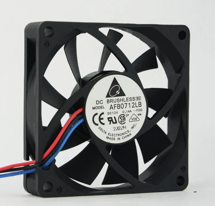 2pcs AFB0712LB DC12V 0.14A 70mm 70x70x15mm 3-wire Server Cooling Fan Square cooling | Компьютеры и офис