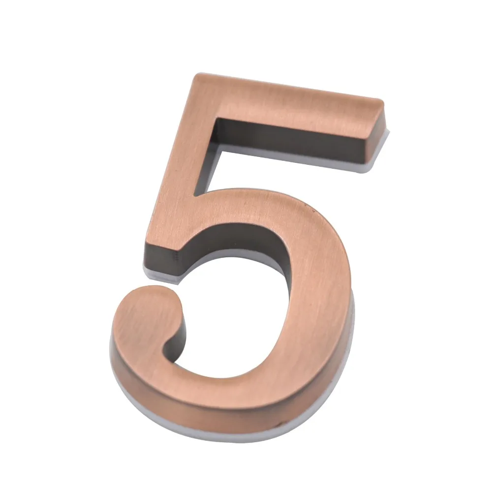 1 шт. цифровая дверная пластина 5 # сплав красный медный цвет 50 мм x 30 самоклеящаяся
