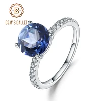 gems ballet 2 73ct natural iolite blue mystic quartz simple ring 925 sterling silver engagement rings for women fine jewelry