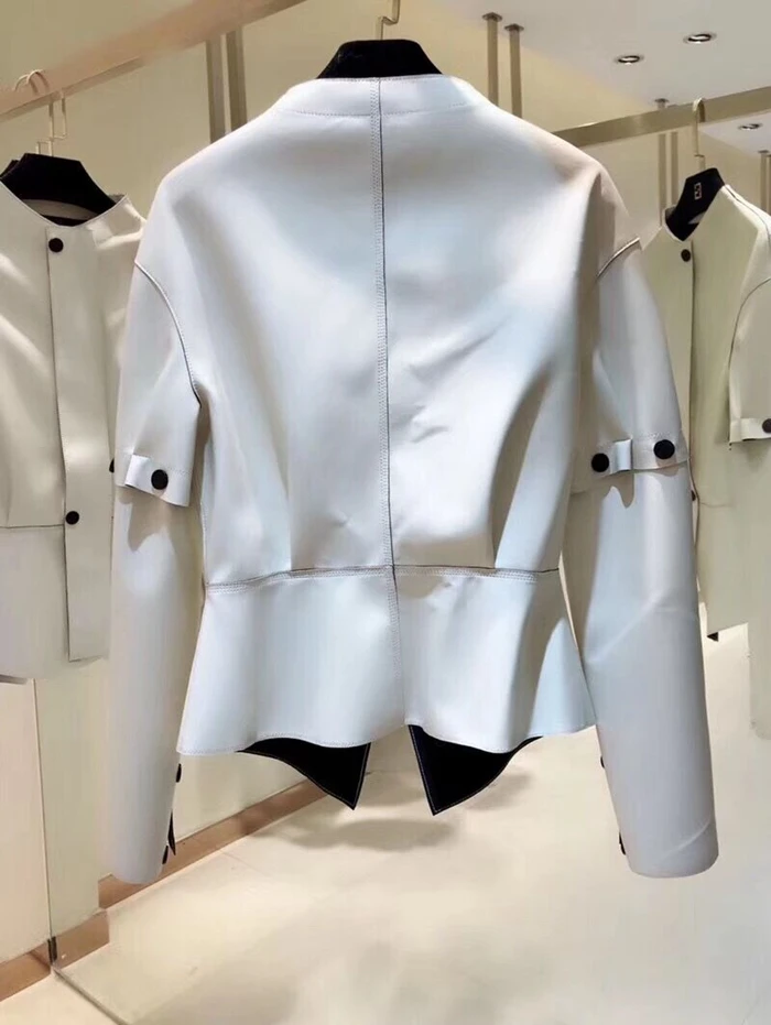 Женские пальто из натуральной овчины модные короткие Куртки из натуральной овчины с отстегивающимися рукавами