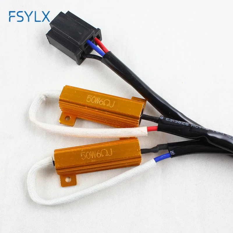 FSYLX 2 шт. без ошибок H4 50 Вт 6ohm двойной нагрузочный резисторы для Светодиодный HID