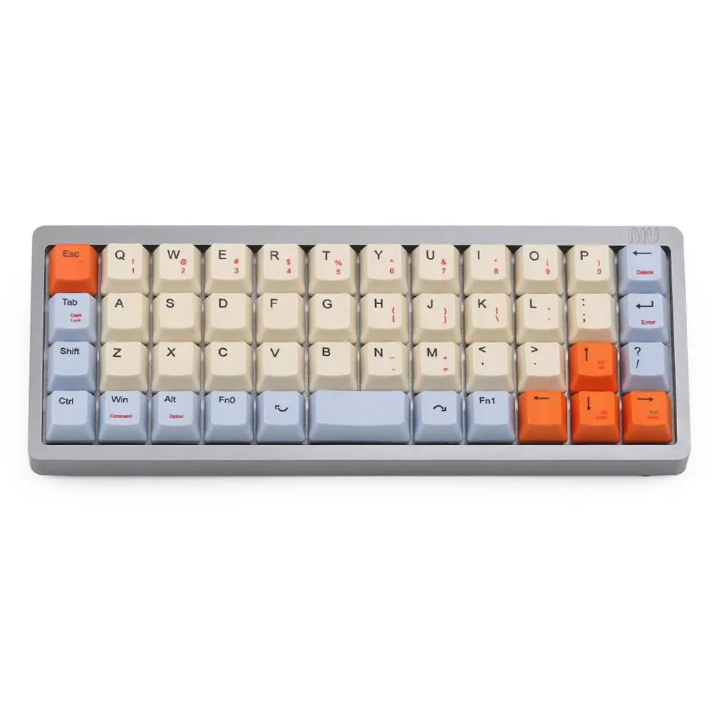 NIU40 молочные с синей эмалью-подслоенные OEM профиль колпачки для 40% макет вишня механическая клавиатура MX