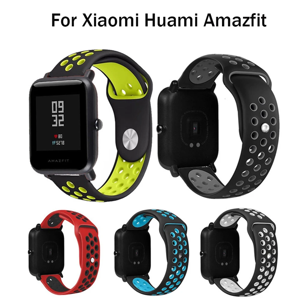 Силиконовый ремешок для Huami Amazfit Bip 20 мм Xiaomi mijia кварцевый Garmin Forerunner 645 Vivoactive