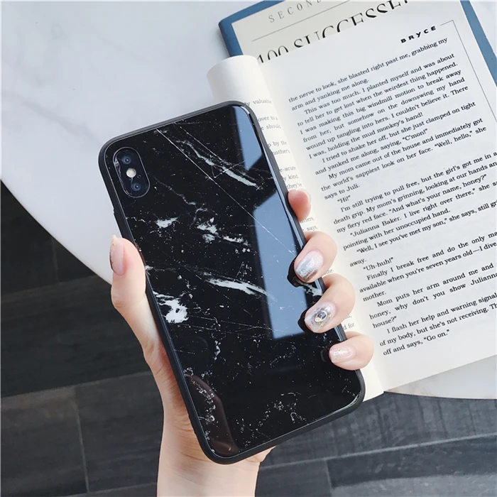 Wixcen Marble Tempered Glass Phone Case for IPhone XS XSMAX X 8 7 6 6s Plus All Inclusive Soft Edge Cover Coque Fundas |