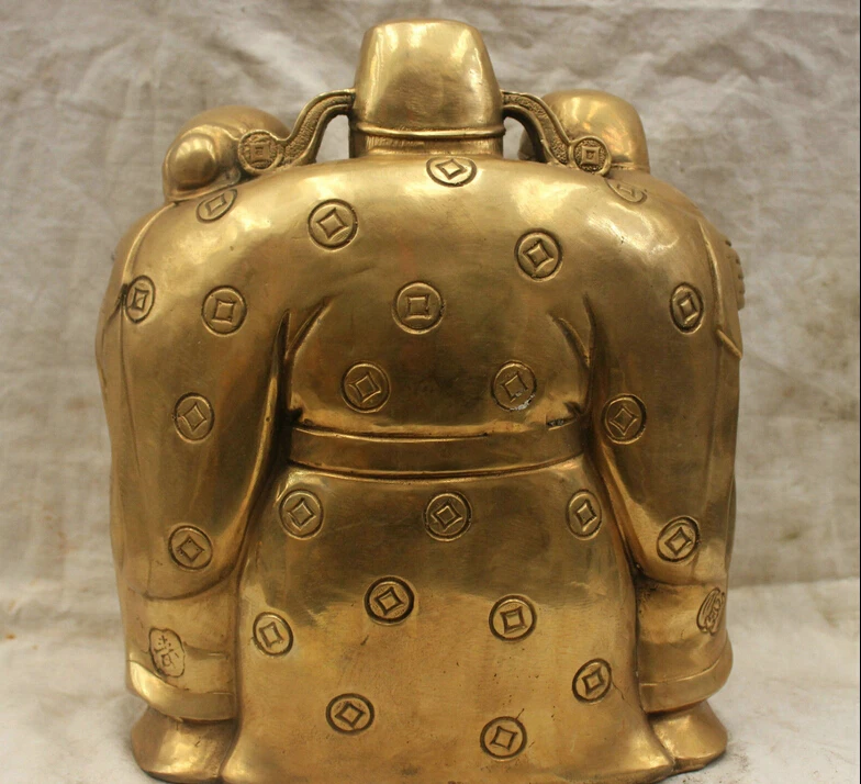 Chinese Folk Culture Handmade Old Bronze Brass Statue Fukurokuju Samsung Buddha |