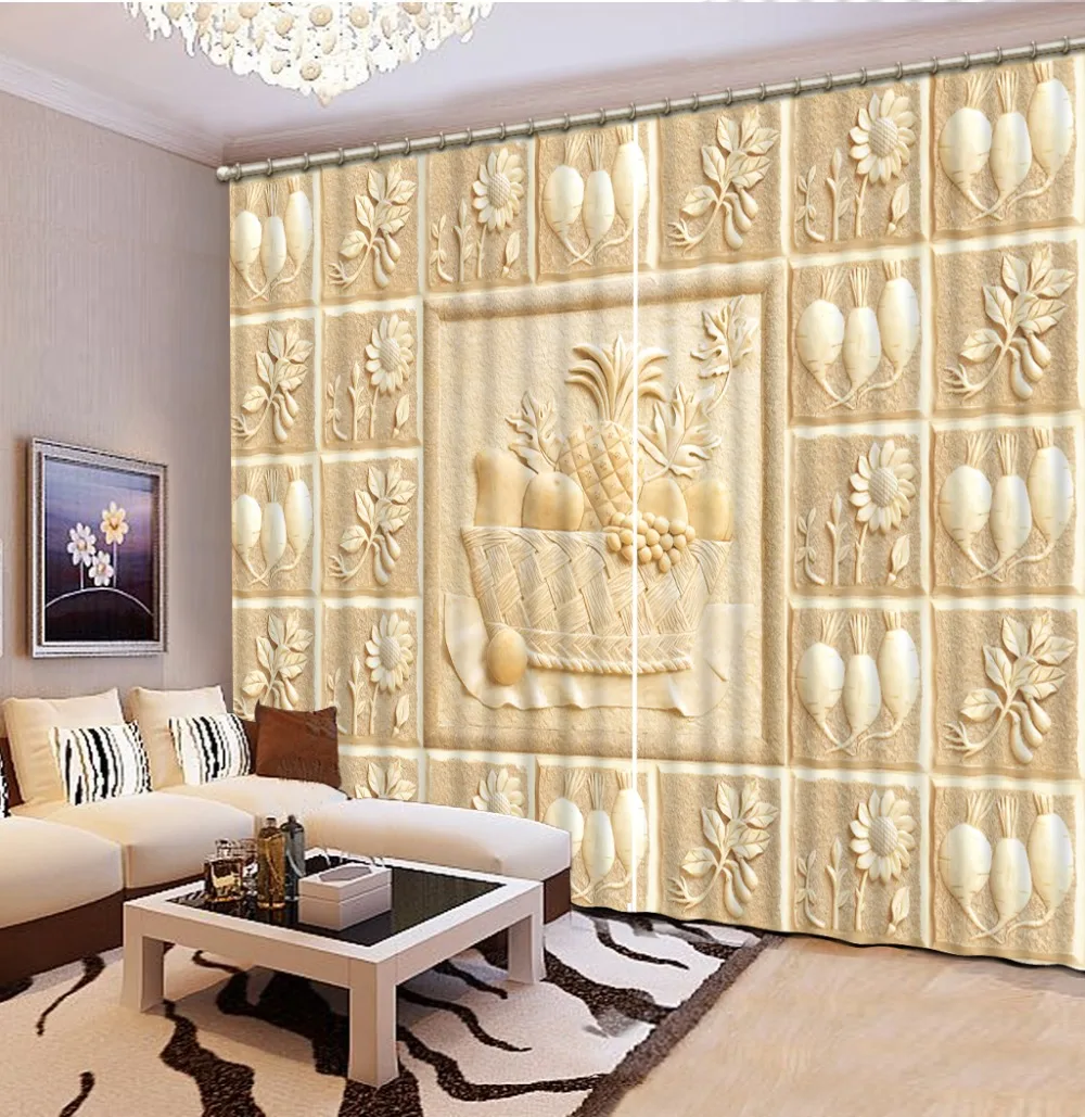 Embossed vegetables 3D Curtains Any size For Living room Bedroom Decoration Hotel Office Window Curtain | Дом и сад