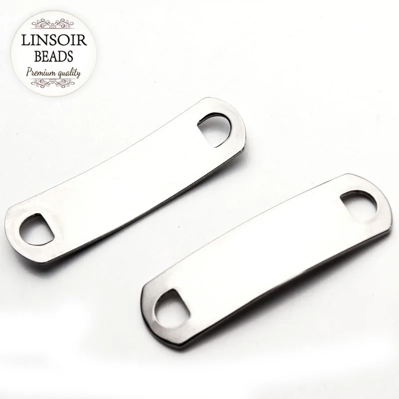

41*12mm 10pcs/lot Silver Blank Plates Hand Stamping Tags Personalized Connector Bar DIY Bracelet Jewelry Findings F3305