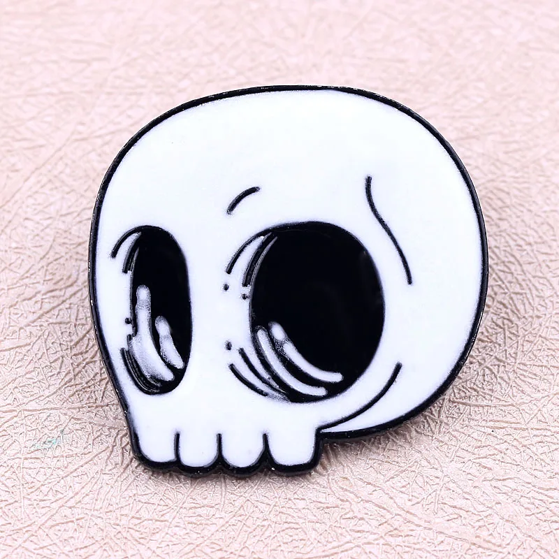Симпатичная эмалированная брошь на Хэллоуин в стиле панк Череп темный призрак