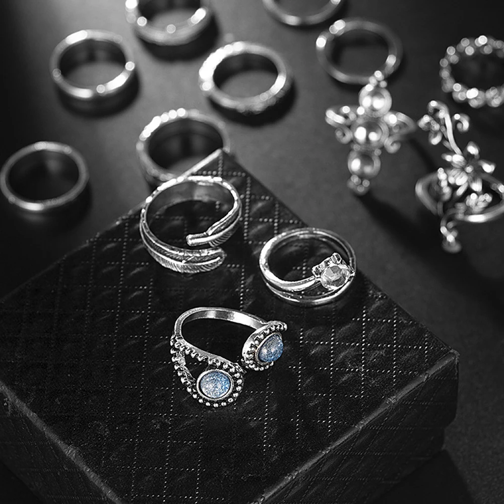 Бесплатная доставка 13 шт./компл. богемное Винтажное кольцо с цветком в виде