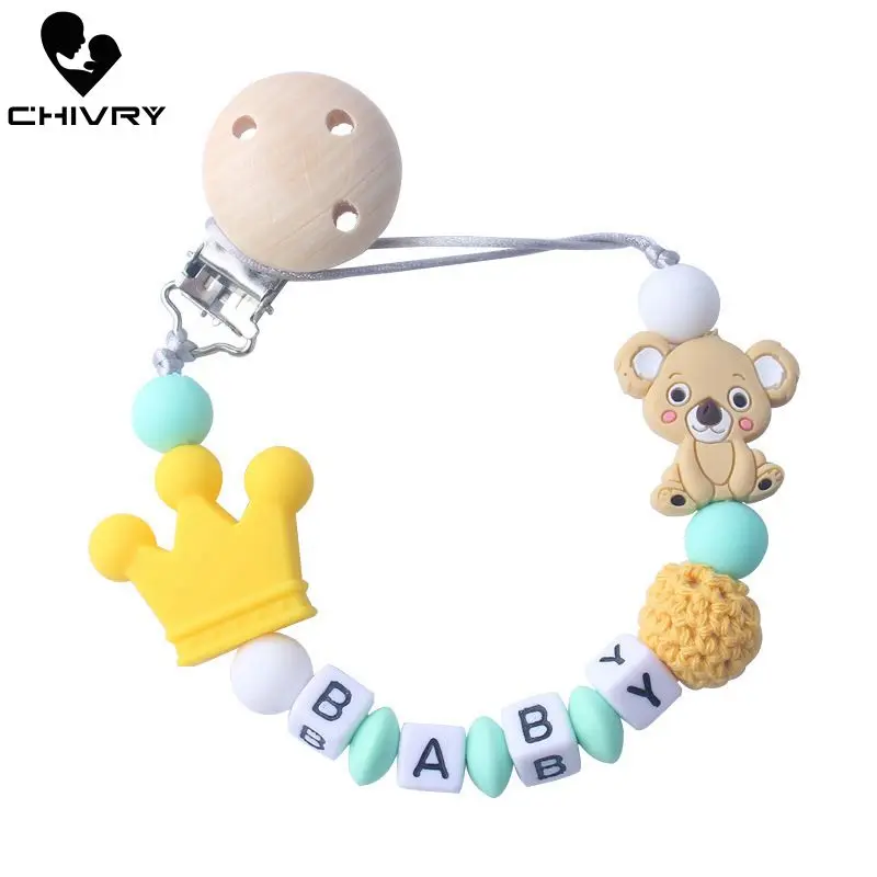Chivry Cute Koala Пищевая силиконовая прищепка для соски держатель цепи соска для младенца соска жевательная игрушка фиксаторы