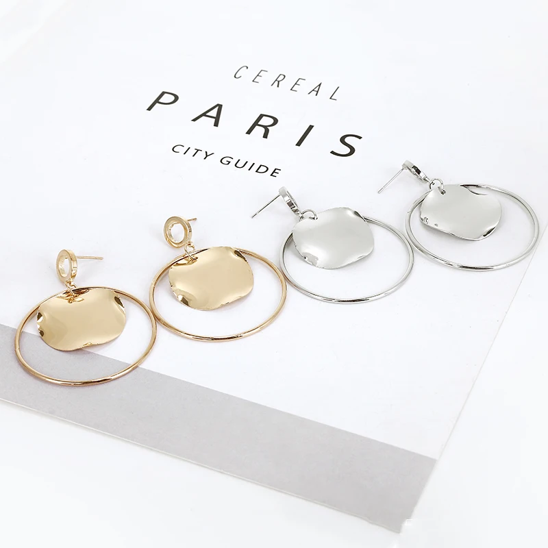 Металлические серьги в форме вафель модные ювелирные изделия стиле панк для