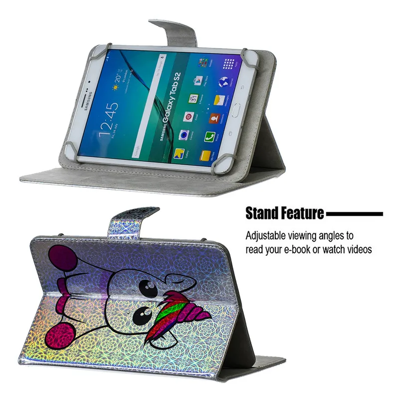 Универсальный 7-дюймовый чехол для планшета lenovo Tab 4 7, чехол с 3D единорогом и пандой, чехол для huawei Mediapad T3 7,0, универсальный чехол для планшета 7