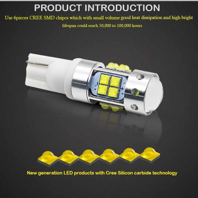 Gtinthebox высокое Мощность T10 светодиодный 912 921 светодиодный лампы XB-D чипы авто лампы Автомобильные фары Парковка резервная копия; цвета белый, желтый, красный; 12V