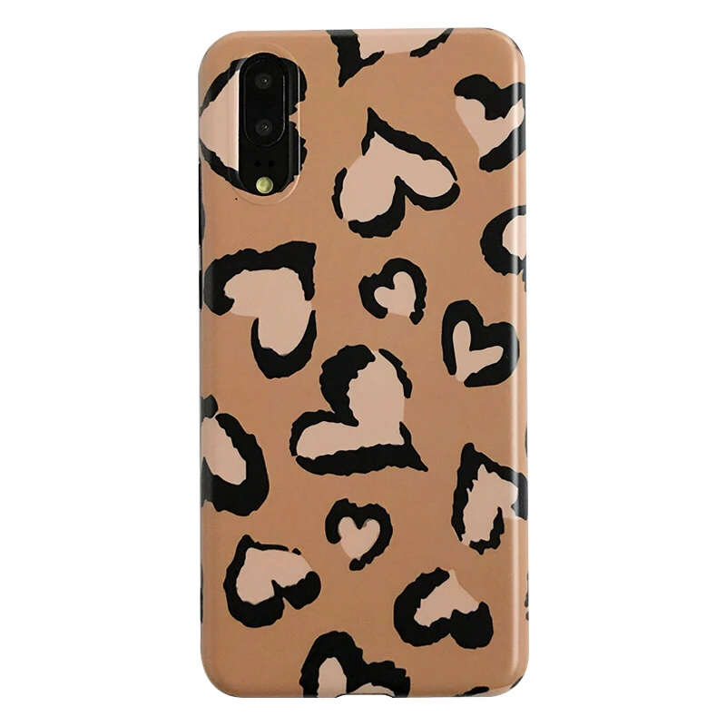 For huawei P20 love heart leopard Case sooth skin Soft back phone Cover for Huawei pro nove2S nova3 3i honor10 9 mate20 |