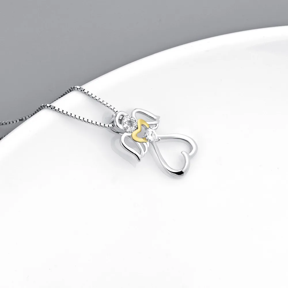 Женское ожерелье из серебра 925 пробы с кулоном Ангел крыльями|necklace angel|sterling silver
