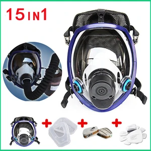 Updated Full Face Mask For 6800 Gas Mask Full Face Facepiece Respirator For Painting Spraying with 2pcs Cartridges