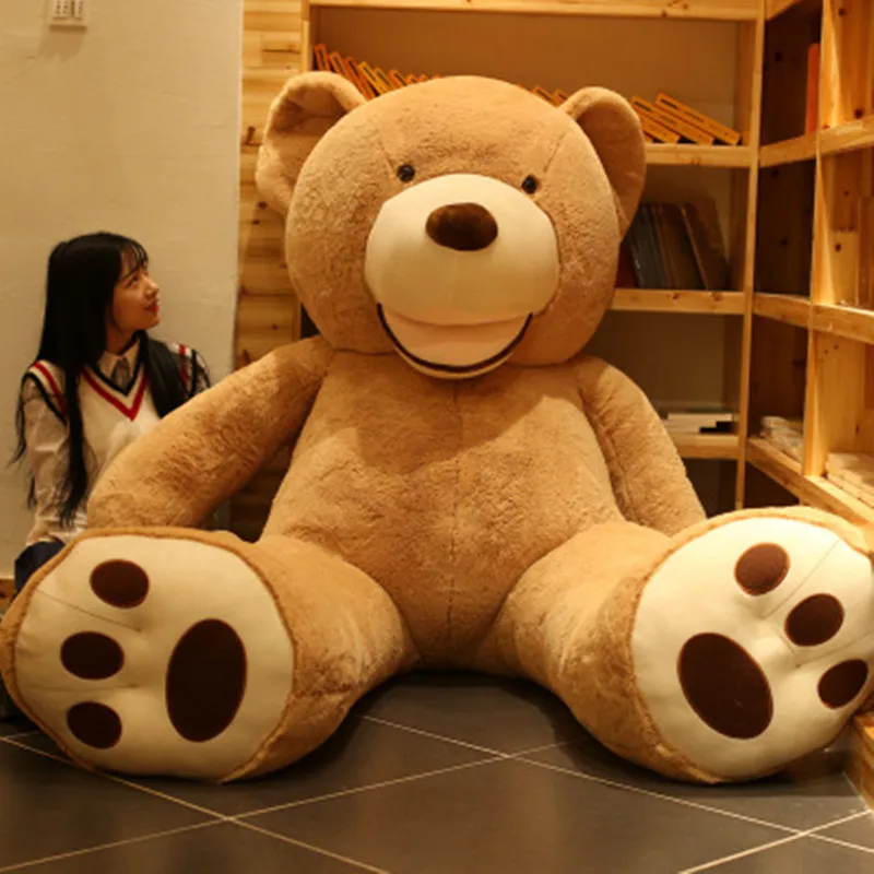 Huge Size 160cm/200cm American Giant Bear Skin Teddy Bear Coat Good Quality Cheap Price Soft Plush Toys For Kids Baby Brinquedos