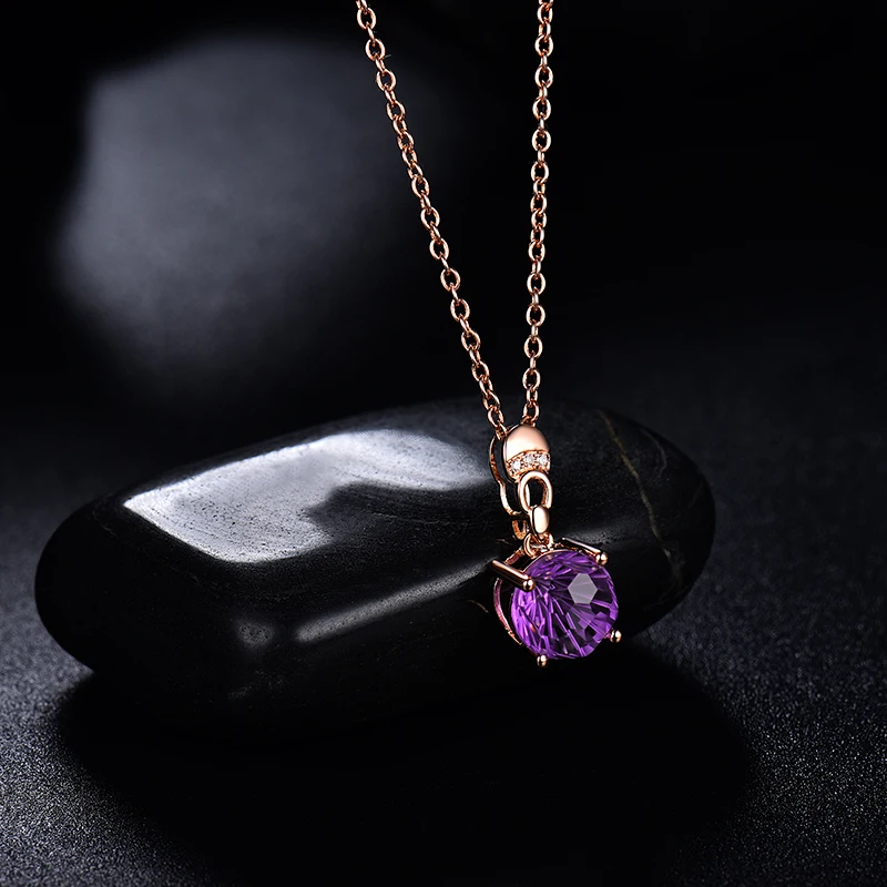 LOVERJEWELRY женские фиолетовые бриллиантовые украшения из розового золота 14 карат