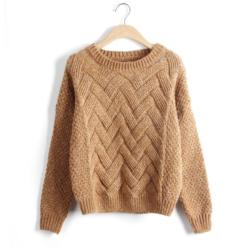 Casual Twist Knitted Sweater Women 2018 Autumn Long Sleeve O-neck Pullovers Loose Befree Jumpers Winter Warm Ladies Sweaters | Женская