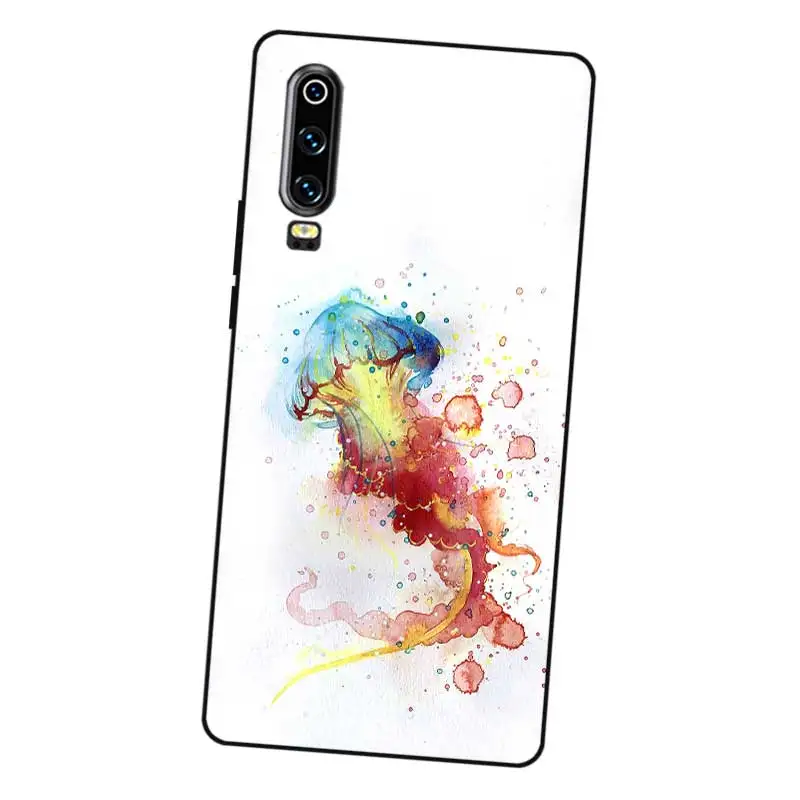 N380 Sea Life Черный силиконовый чехол для huawei P8 P9 P10 P20 P30 Lite Pro P Smart Plus 2017 2019 |