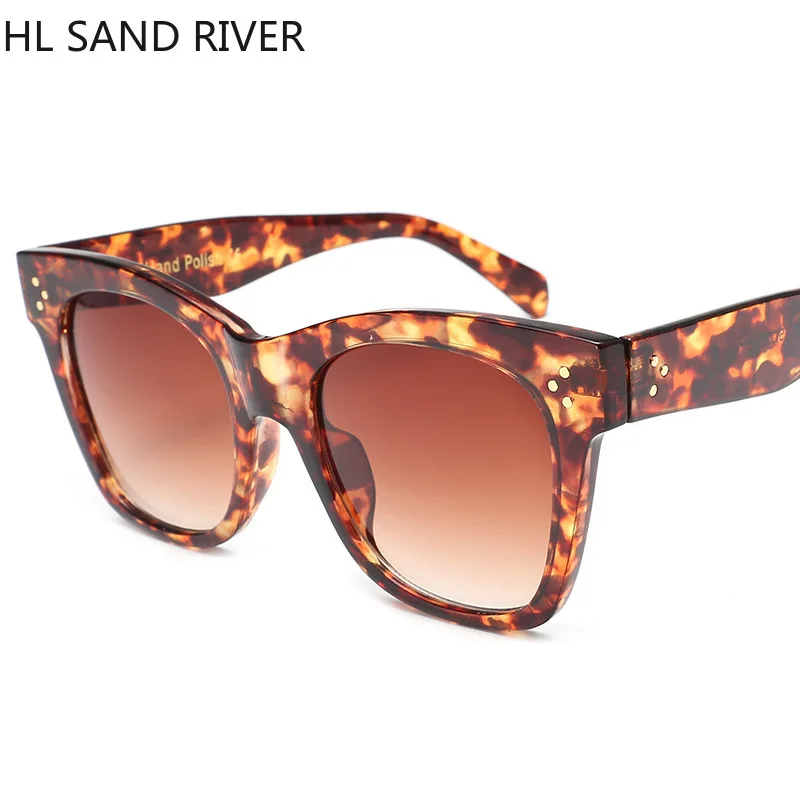 HL SAND RIVER Новые солнцезащитные очки с большой оправой Женские Ретро кошачьи глаза