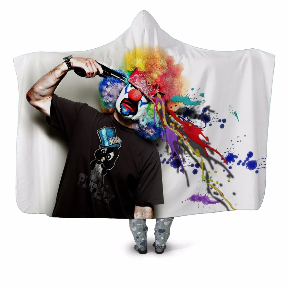 Дробовик &quot Джокер &quot3D печатных плюша на меху с капюшоном и застежкой одеяло для