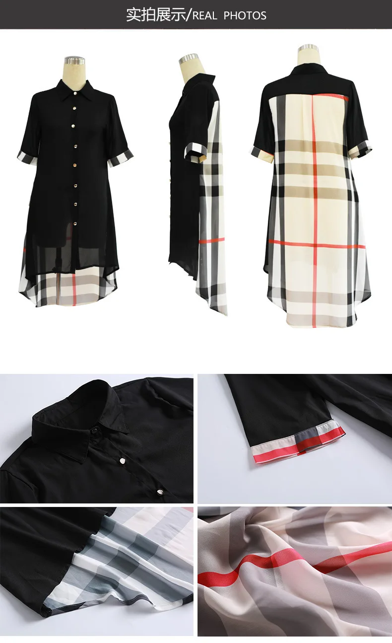 Мусульманская блузка женские топы рубашка с принтом платье в клетку Abaya