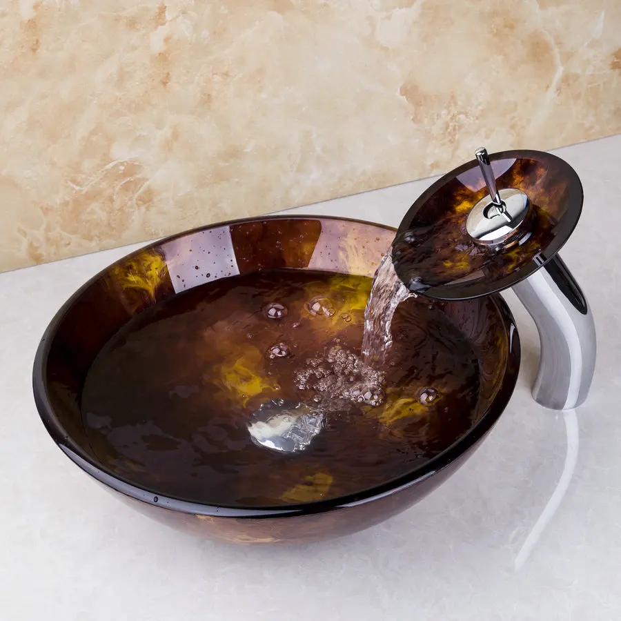 Круглый смеситель для раковины в ванную комнату из закаленного стекла|bathroom sink