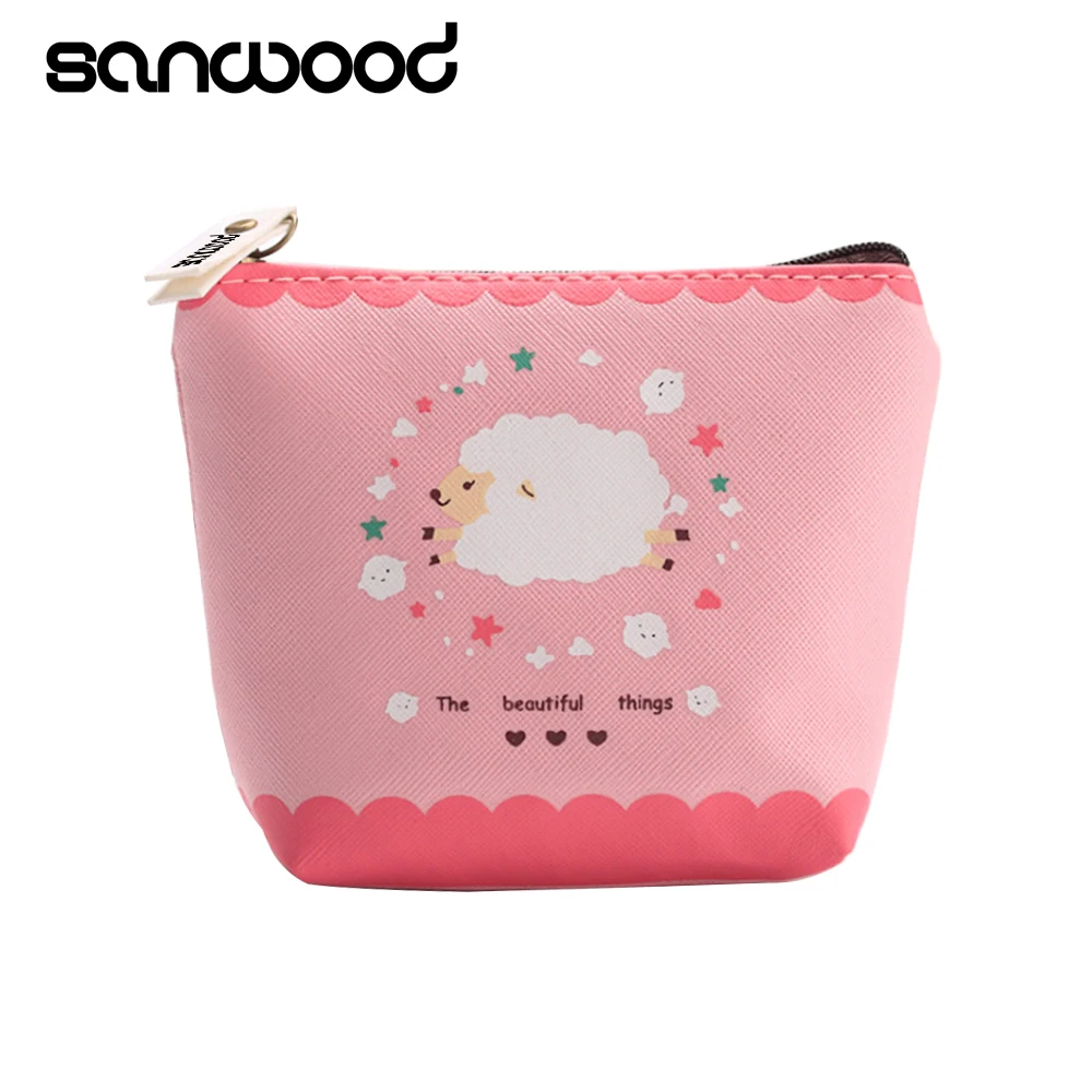 Детский кошелек для монет девочек чехол на молнии с изображением животных овец