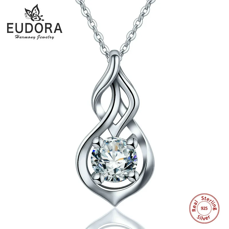 

Eudora 100% 925 Sterling Silver Cubic Zirconia Pendants Women Elegant Celtics Necklace Jewelry Best Gift for Girlfriend D175