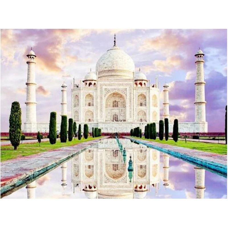 Алмазная живопись пейзаж вышивка крестом алмазная Taj Mahal мозаика квадратной