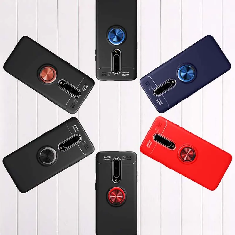 Чехол для Oneplus 6 6 T 7 Pro one plus 6 T 7 1+ 7 Pro, Силиконовый противоударный автомобильный магнитный держатель для колец, чехол для телефона
