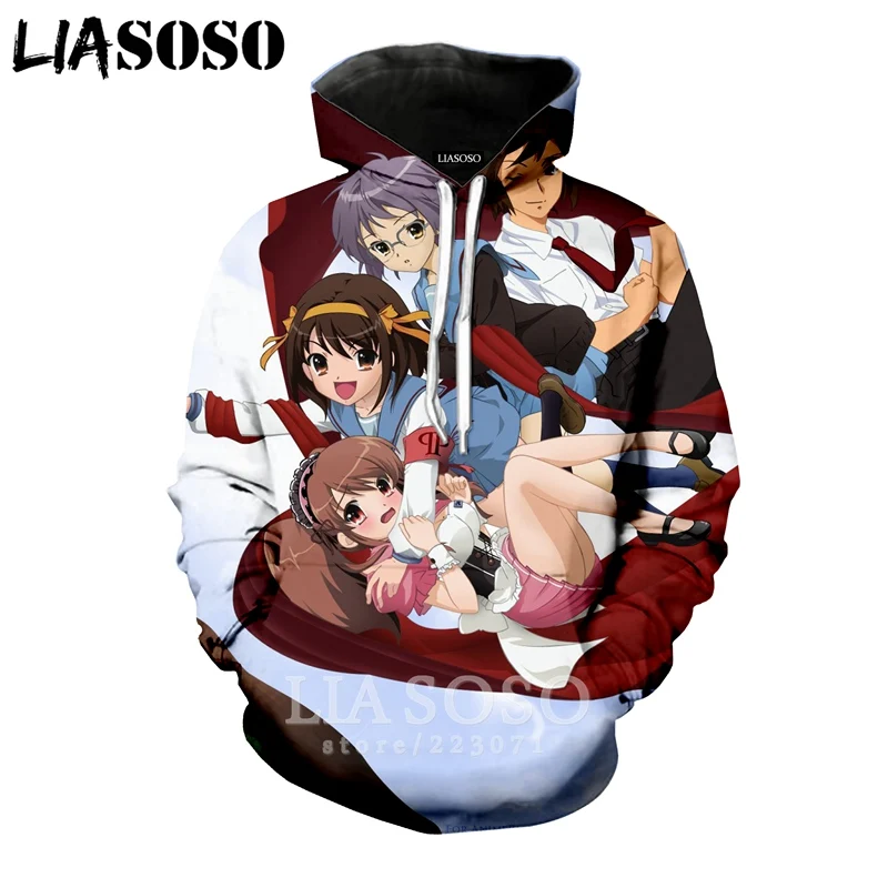 LIASOSO/зимняя модная мужская и женская толстовка с 3D принтом аниме Меланхолия из