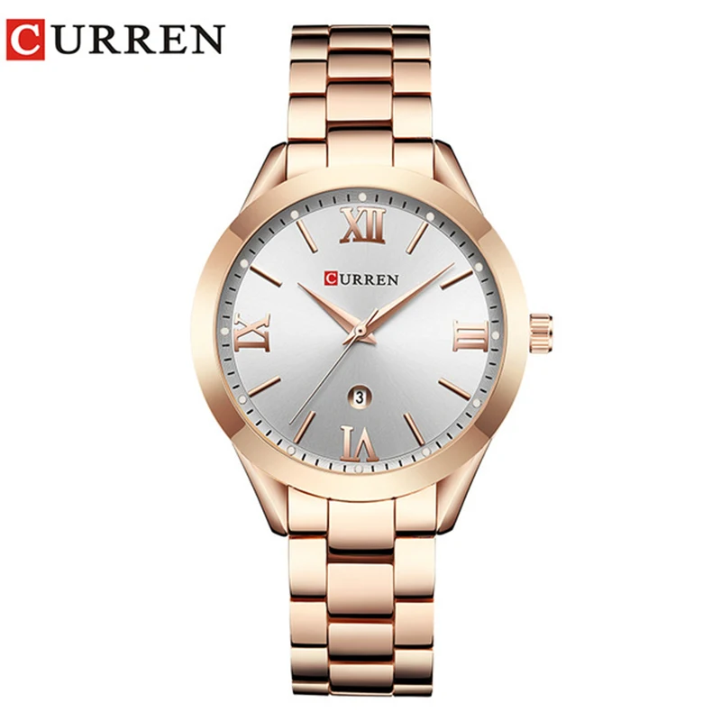 Rose White CURREN 9007 роскошные женские часы известных брендов золотые модные дизайнерские часы с браслетом женские наручные часы Relogio Femininos - Цвет: Rose White