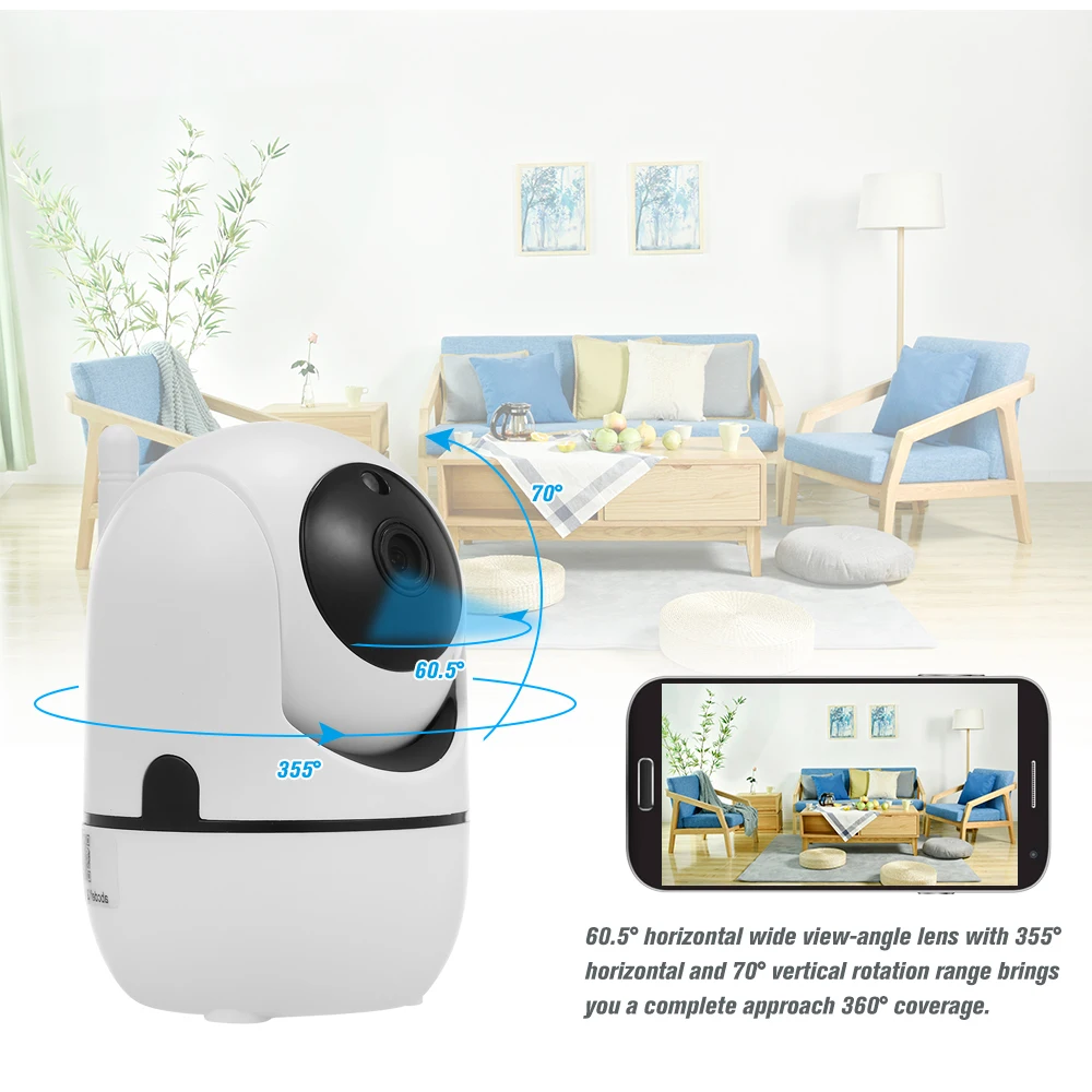 Видеоняни и радионяни 1080P Wi-Fi Камера Беспроводной IP Камера Обнаружение движения 2-полосная аудио Ночное видение TF карты Облачное хранилище для домашней безопасности