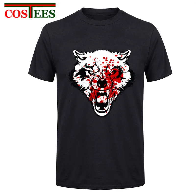Мужская футболка Homme новинка 2017 с надписью BAD WOLF Cool The North member Blood Wolf мужские