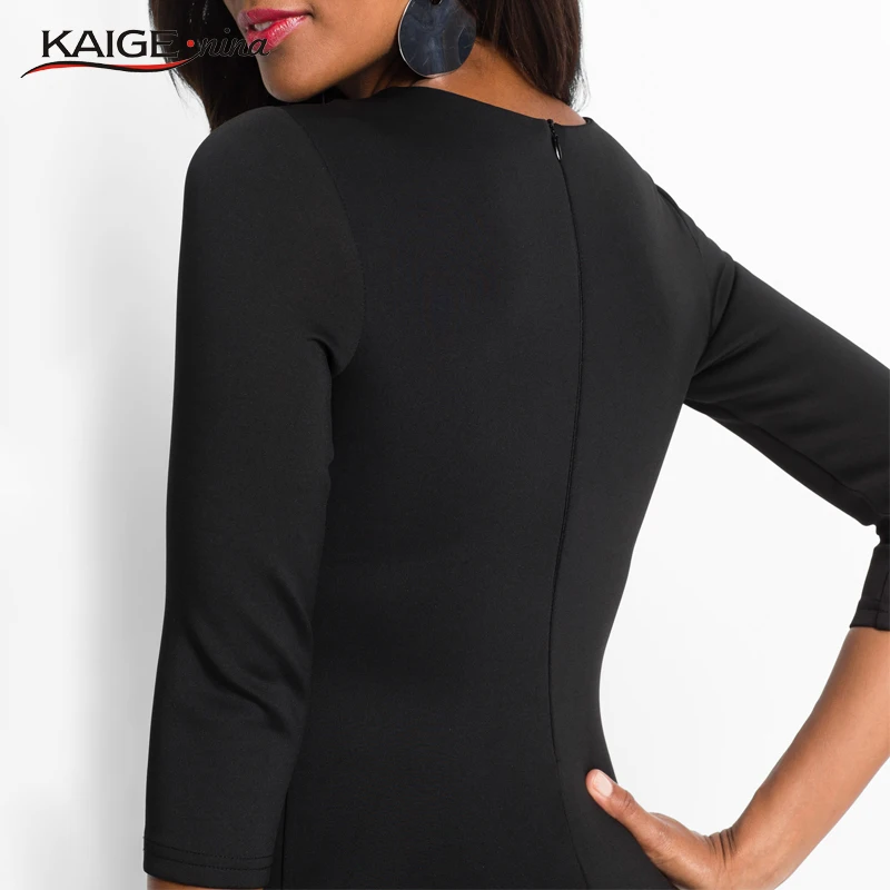 Женское платье с круглым вырезом в стиле пэчворк|sheath dress|women dressautumn dress |
