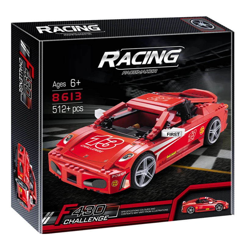 8613 512 шт. Technic enlighten Racing F430 спортивный суперкар строительные блоки Набор