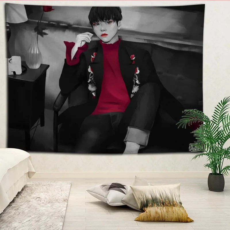 KPOP b. A. P гобелены Висячие ткани фон настенное покрытие спальни ремонт кровать украшение гобелен Пользовательский логотип - Цвет: 13