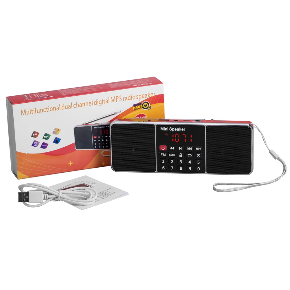 Digital Portable Radio AM FM Speaker Stereo MP3 Player TF/SD Card USB Drive LCD Display Speakers | Электроника