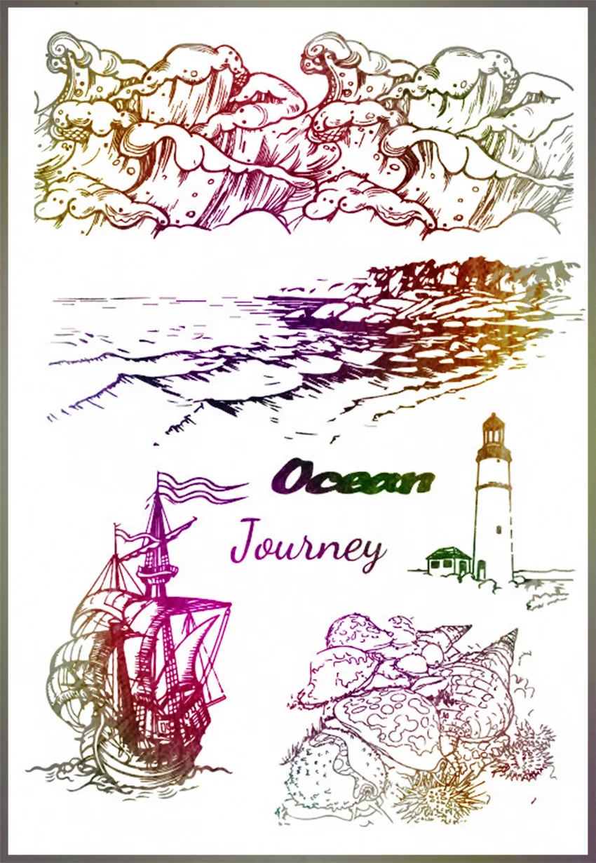 Hot selling coastline alphabet transparent clear stamp / silicone seal roller DIY scrapbook album card production | Дом и сад