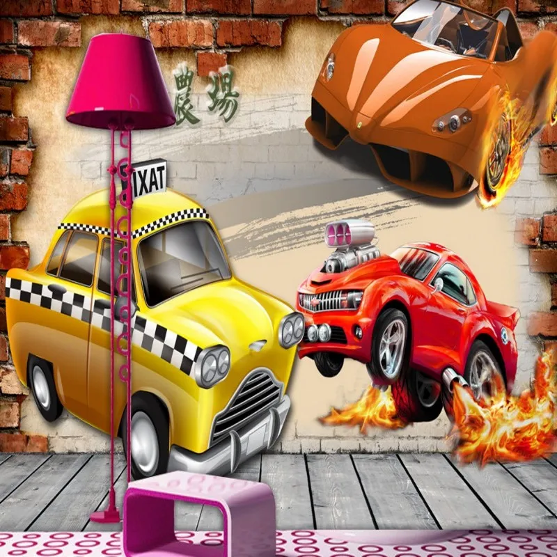 Dropship Colomac 3d кирпичные обои Crazy сельскохозяйственный автомобиль разрывные