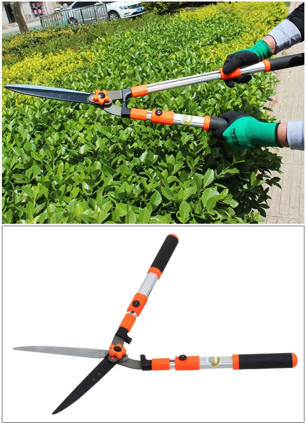 

Gardening Scissors Hedgerow Trimming Greening Garden Tools Large Scissors 1.31KG Telescopic High Strength Handle