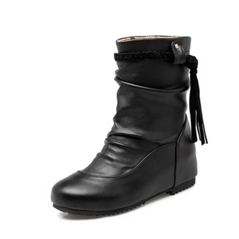 Женские теплые ботинки на шнуровке с мехом короткие больших размеров 34 52 удобная