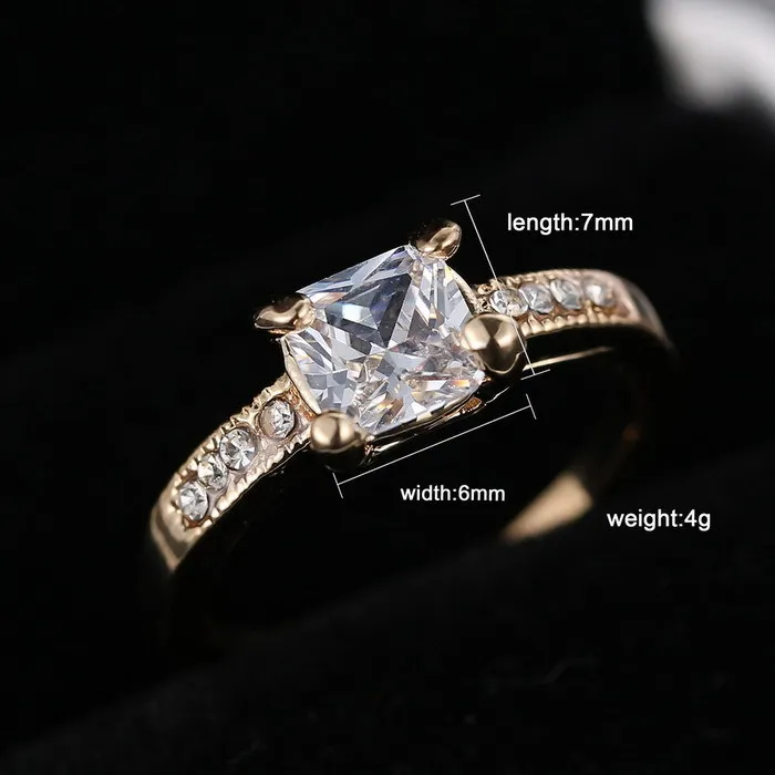 

women engagement rings Crystal Rings For Bride wedding gold ring Girl Gift Fashion Jewelry
