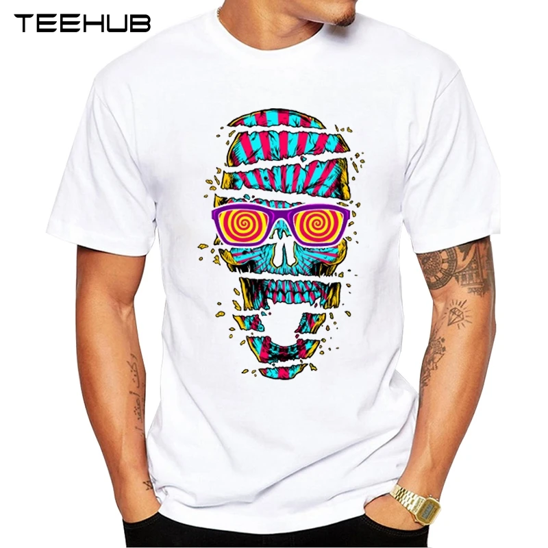 Мужская футболка TEEHUB 2019 классный дизайн на Хэллоуин художественная с черепом