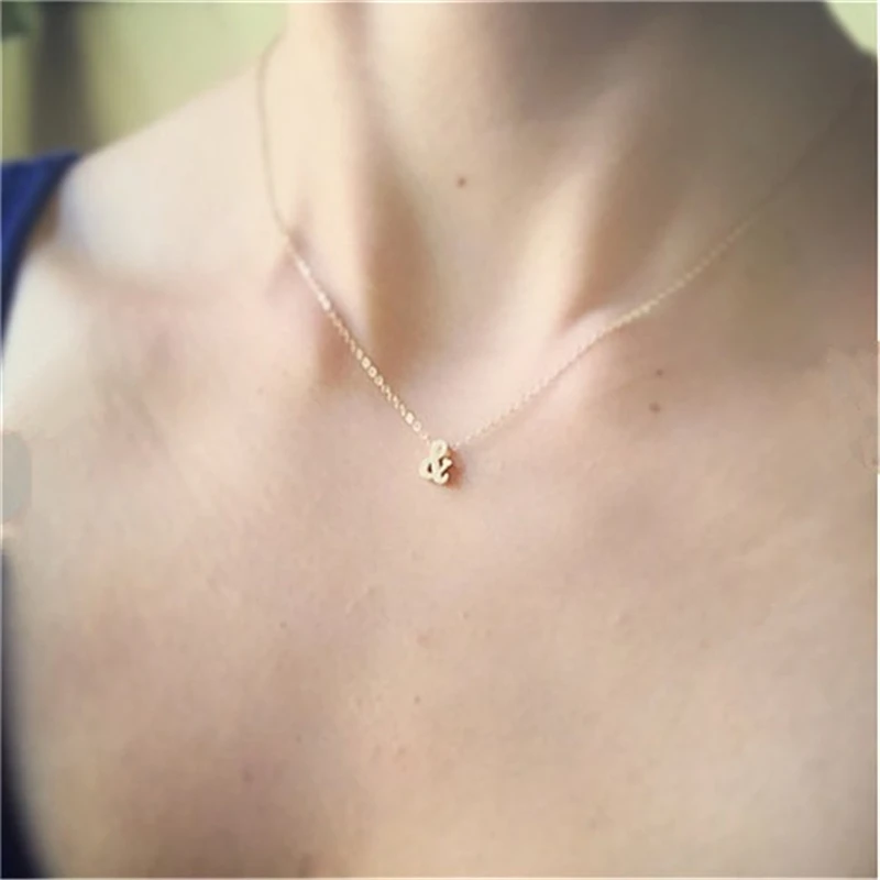 Ожерелье с маленьким амперсантом подвеска буквами ожерелье амперсом и символом